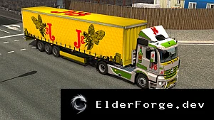Обложка мода: J&amp;B Trailer Mod для Euro Truck Simulator 2 – новые автономные прицепы