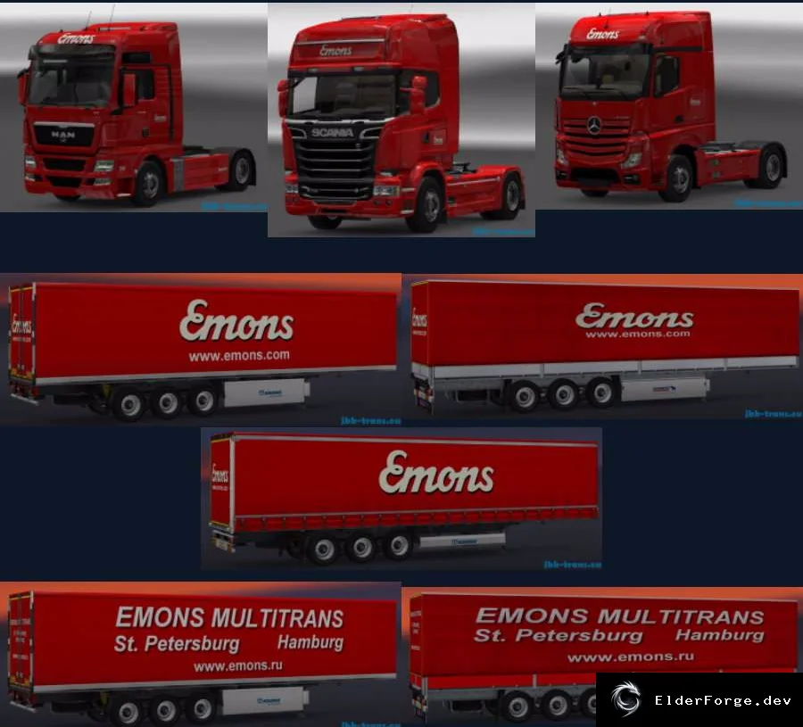 Обложка мода: JBK-Combo-Pack: новые скины для тягачей и автоприцепов в Euro Truck Simulator 2