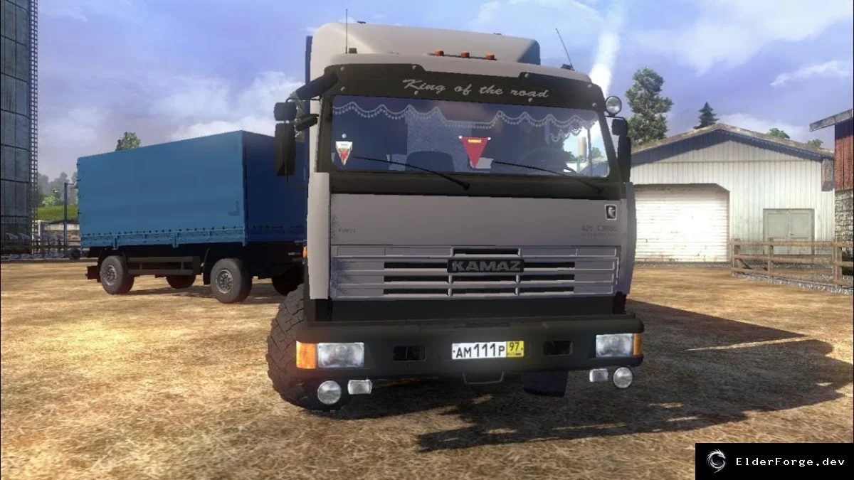 Обложка мода: Kamaz 43118 + Салон + Прицеп + Звуки (Beta) для Euro Truck Simulator 2