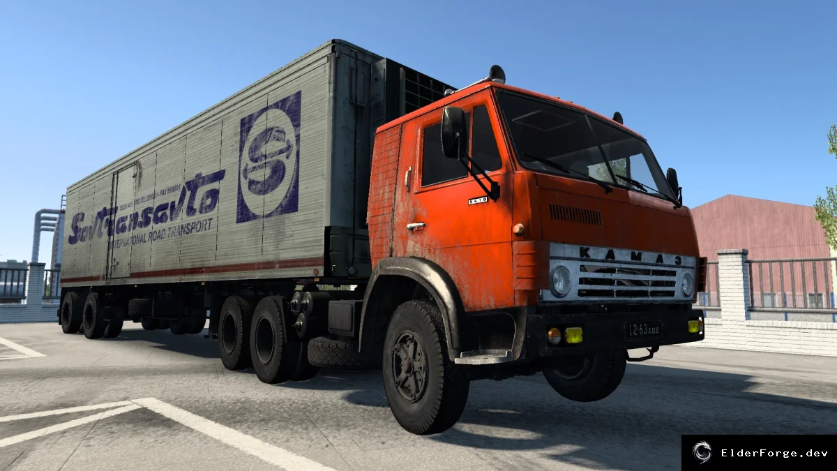 Обложка мода: КамАЗ 5410 Modified OQ37 + Прицепы для Euro Truck Simulator 2 (ETS2)