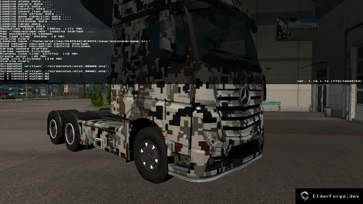 Обложка мода: Камуфляжный скин для Mercedes Actros MP4 – Euro Truck Simulator 2