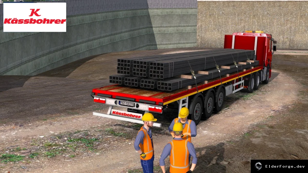 Обложка мода: Kassbohrer платформа‑прицеп для Euro Truck Simulator 2 – полная поддержка 1.47