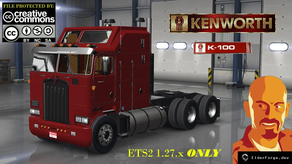 Обложка мода: Kenworth K100 для Euro Truck Simulator 2 – полная адаптация к версии 1.27