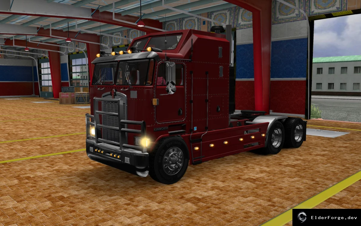 Обложка мода: Kenworth K100 для Euro Truck Simulator 2 – полная модель с анимацией и тюнингом