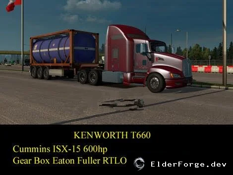 Обложка мода: Kenworth T660: мощный двигатель и 13‑скоростная коробка для ETS2