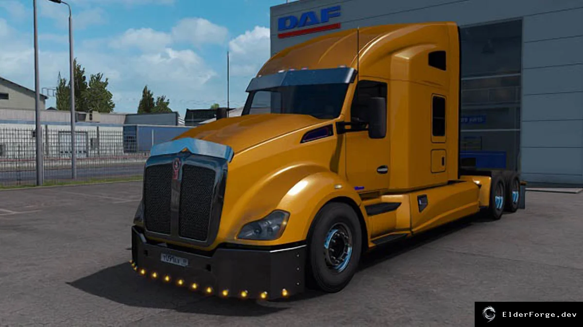 Обложка мода: Kenworth T680 Custom для Euro Truck Simulator 2 – новые кабины и шасси (1.40.x)