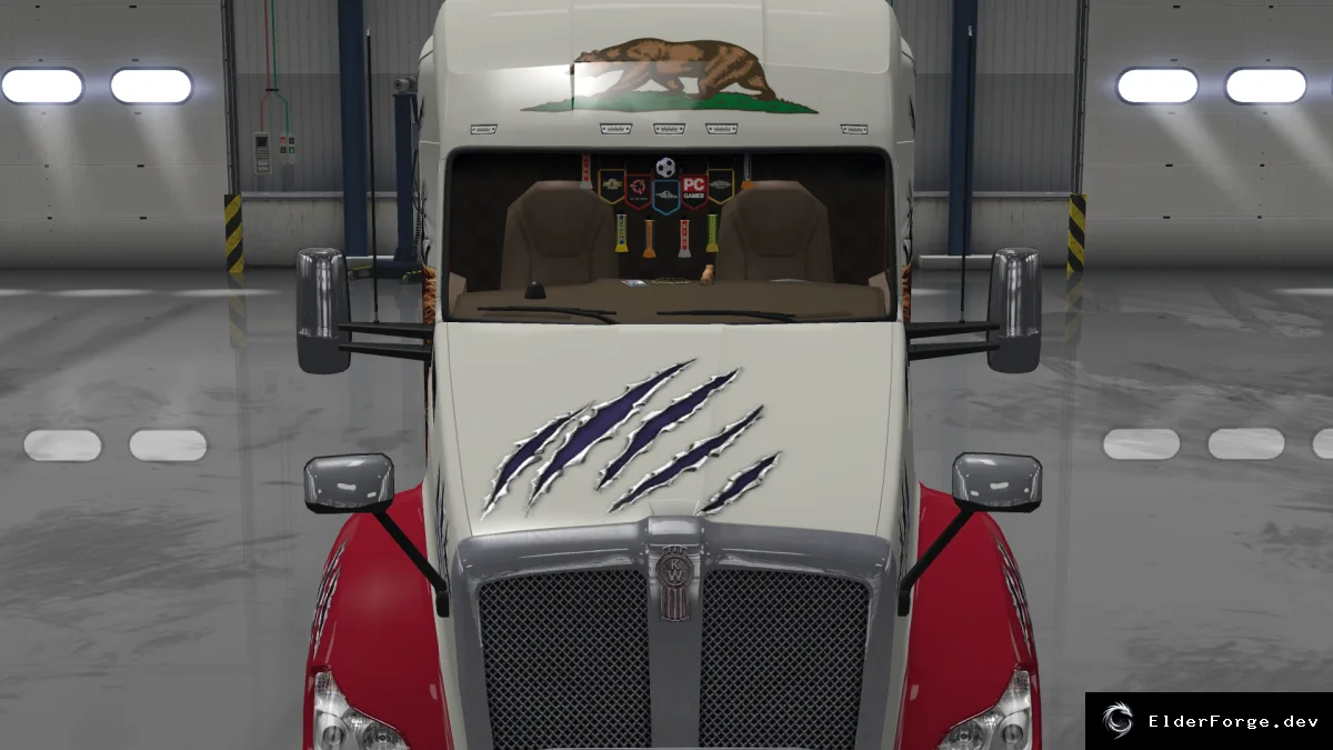 Обложка мода: Kenworth T680 с DLC Cabin для Euro Truck Simulator 2 – новые кабины, звук и тюнинг