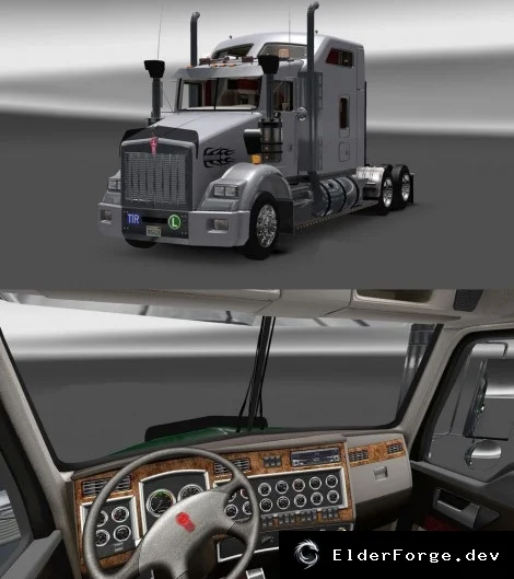 Обложка мода: Kenworth T800 для Euro Truck Simulator 2 – автономный, новый салон и тюнинг