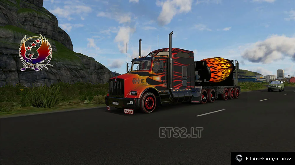 Обложка мода: Kenworth T800 Hot Road Combo Pack с цементной мешалкой для Euro Truck Simulator 2