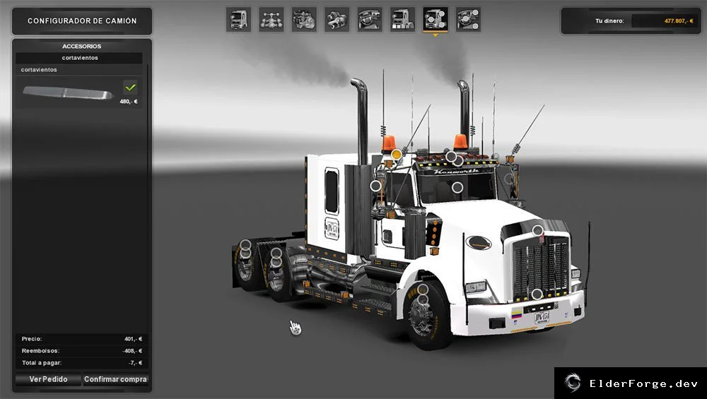 Обложка мода: Kenworth T800 модульный – стильный грузовик для Euro Truck Simulator 2