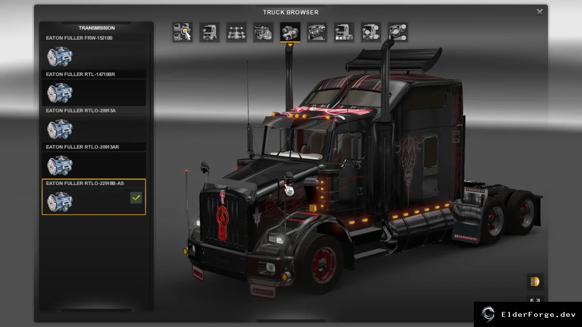 Обложка мода: Kenworth T800 PinStripes v2 — новый скин для Euro Truck Simulator 2