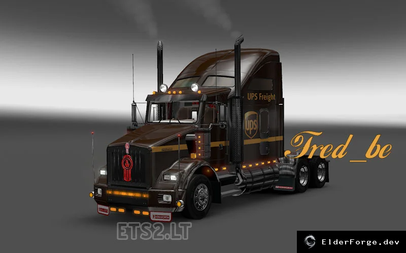 Обложка мода: Kenworth T800 UPS – новый грузовик для Euro Truck Simulator 2