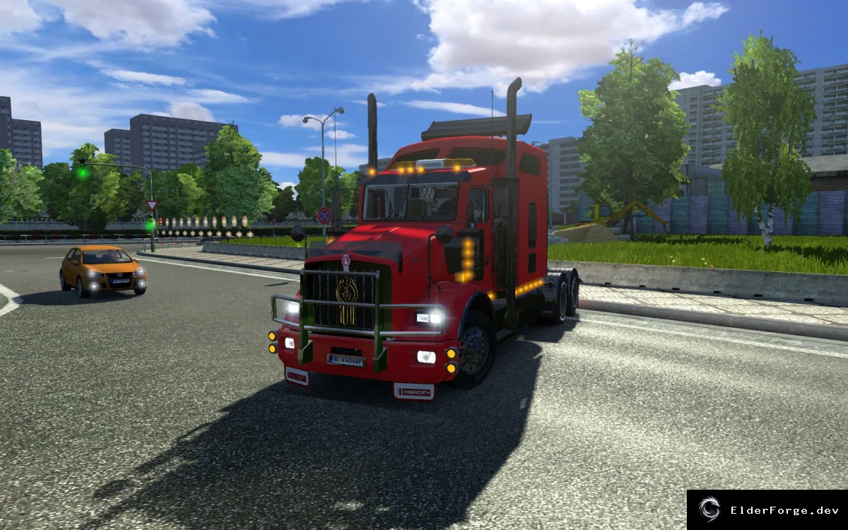 Обложка мода: Kenworth T800 v2.1 для Euro Truck Simulator 2 – новые кабины, шасси и детали
