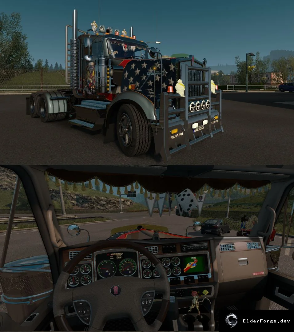 Обложка мода: Kenworth W900 Tuned – лёгкий и детализированный грузовик для Euro Truck Simulator 2