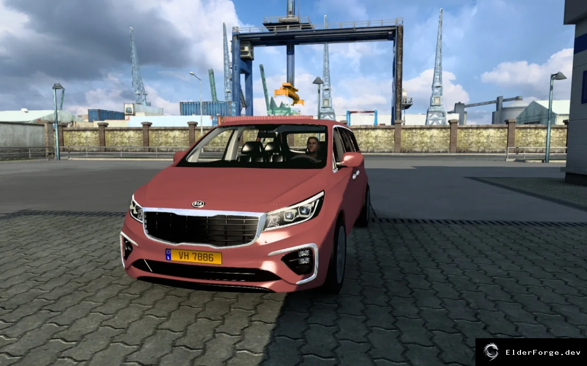 Обложка мода: Kia Carnival для Euro Truck Simulator 2 – новый автопарк 2024