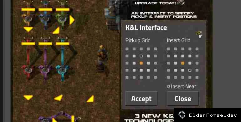 Обложка мода: K&amp;L Inserters – гибкие манипуляторы для Factorio
