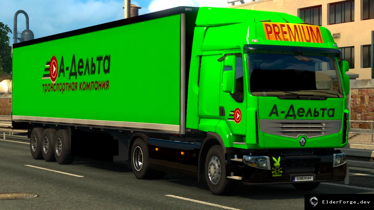 Обложка мода: Комбинированный скин A.Delta для Renault Premium и автономного прицепа – ETS2