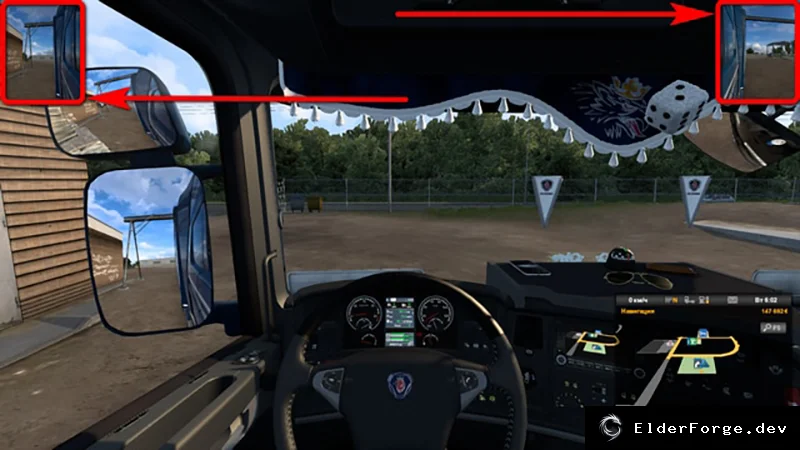 Обложка мода: Компактные зеркала для грузовиков в Euro Truck Simulator 2 – версия 1.45/1.46