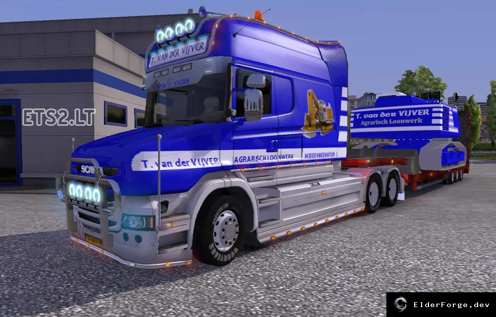 Обложка мода: Комплект T. van der Vijver для Euro Truck Simulator 2 – новые грузовики, прицепы и гараж