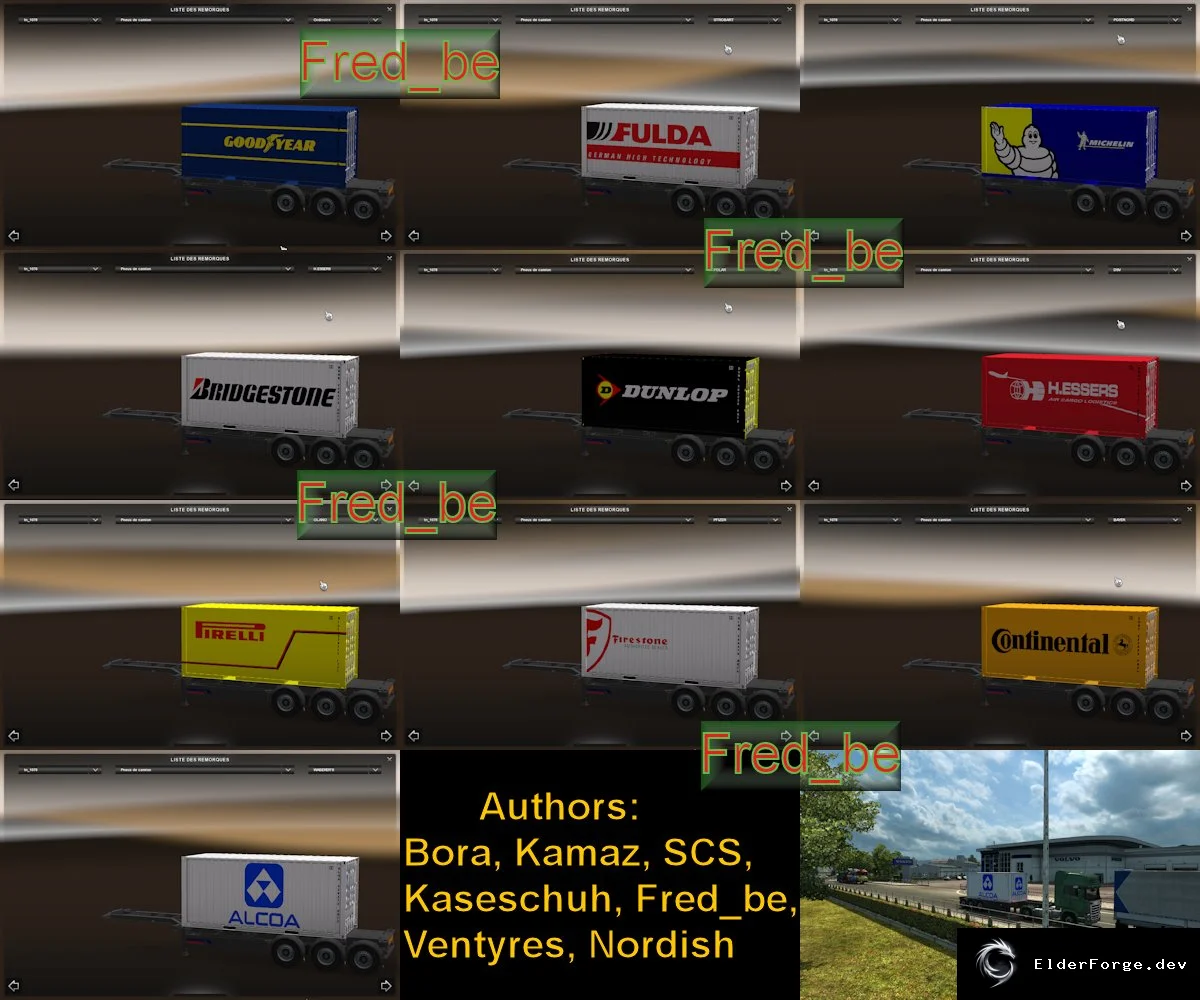 Обложка мода: Контейнерные прицепы для Euro Truck Simulator 2 – автономный пакет