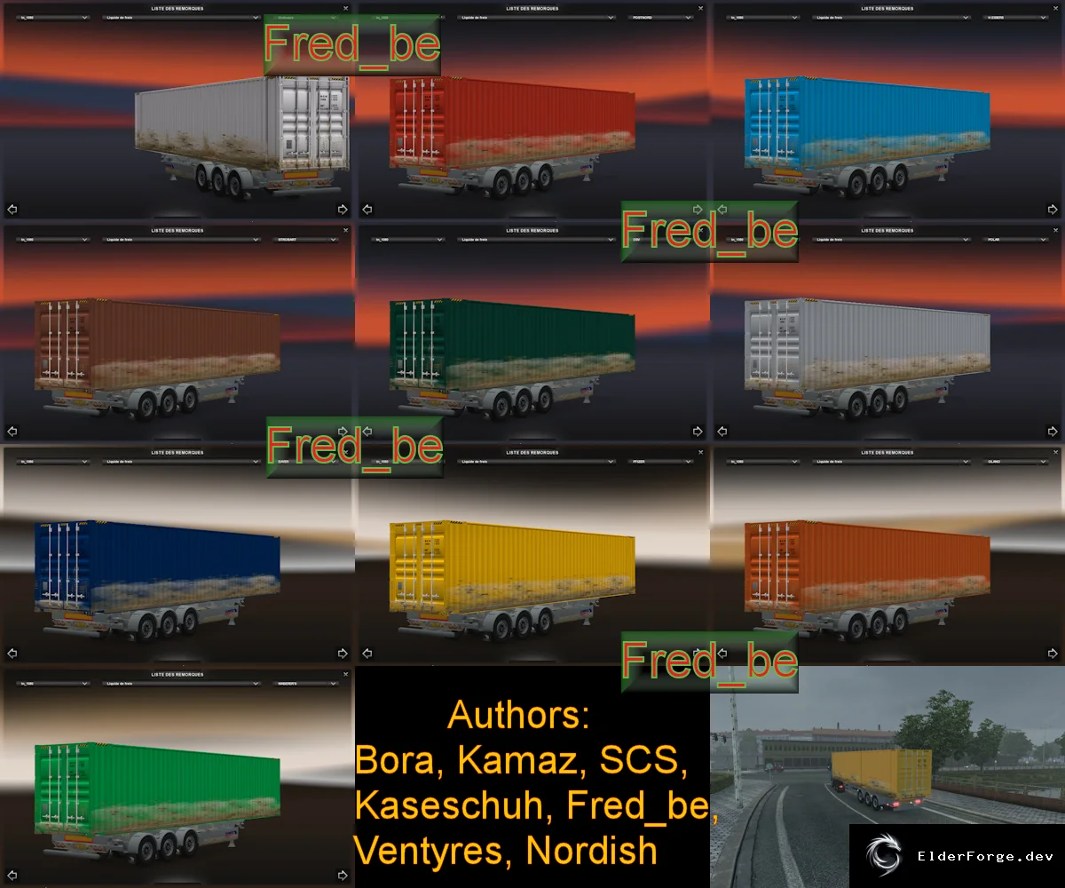 Обложка мода: Контейнерные трейлеры 45ft Dirty Pack для Euro Truck Simulator 2 (ETS2)