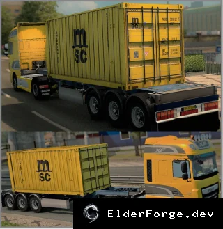 Обложка мода: Контейнерный прицеп MSС для Euro Truck Simulator 2 – автономный трафик