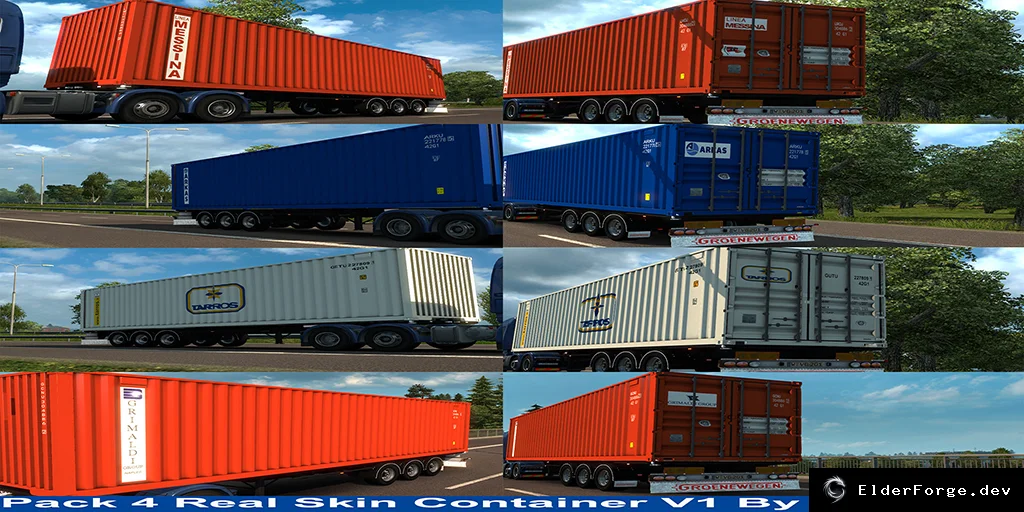 Обложка мода: Контейнеры с реальными брендами для ETS2 – 4 новых скина