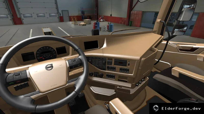 Обложка мода: Коричневый интерьер Volvo FH16 2012 для Euro Truck Simulator 2
