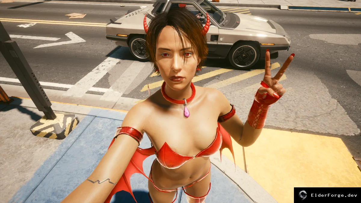 Обложка мода: Костюм Дьяволицы для Cyberpunk 2077 — откровенный набор одежды