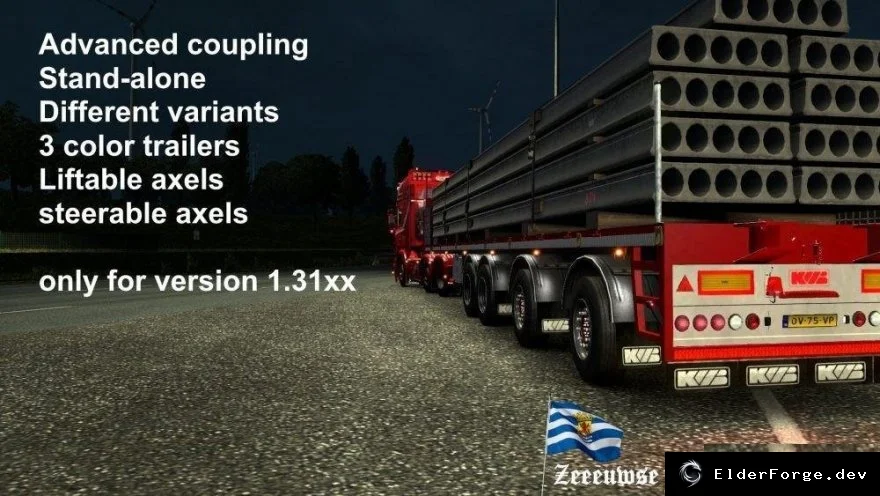 Обложка мода: Крановый полуприцеп Maters для Euro Truck Simulator 2 (ETS2) – версии 1.31
