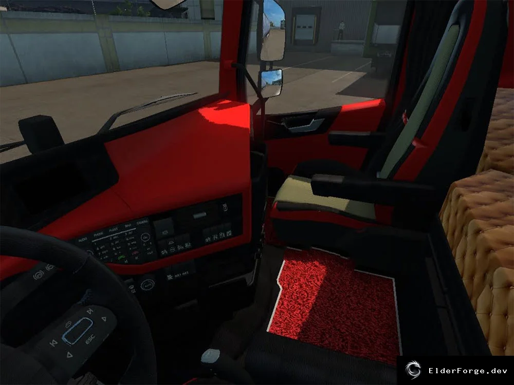 Обложка мода: Красно‑черный салон для Volvo FH 2012 в Euro Truck Simulator 2
