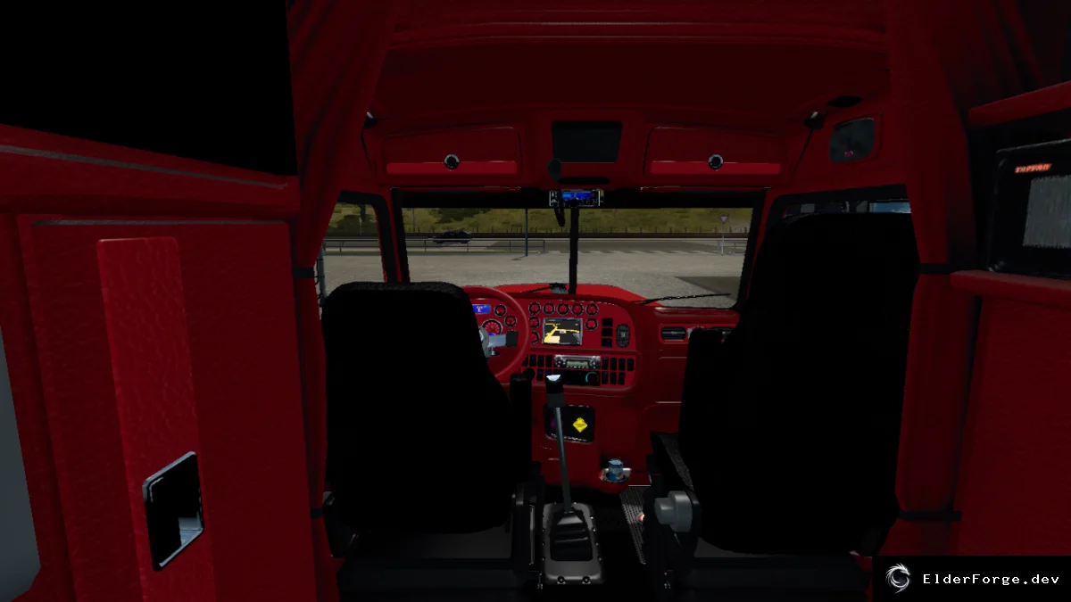 Обложка мода: Красный интерьер для Peterbilt 389 – мод для Euro Truck Simulator 2