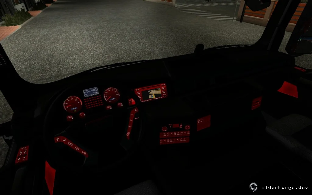 Обложка мода: Красный свет приборной панели для MAN TGX в Euro Truck Simulator 2