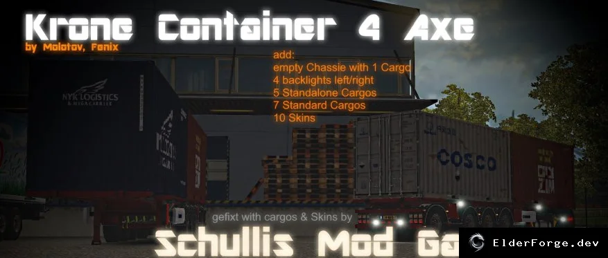 Обложка мода: Krone Container 4‑axe – 10 скинов для ETS2 (версия 1.27)
