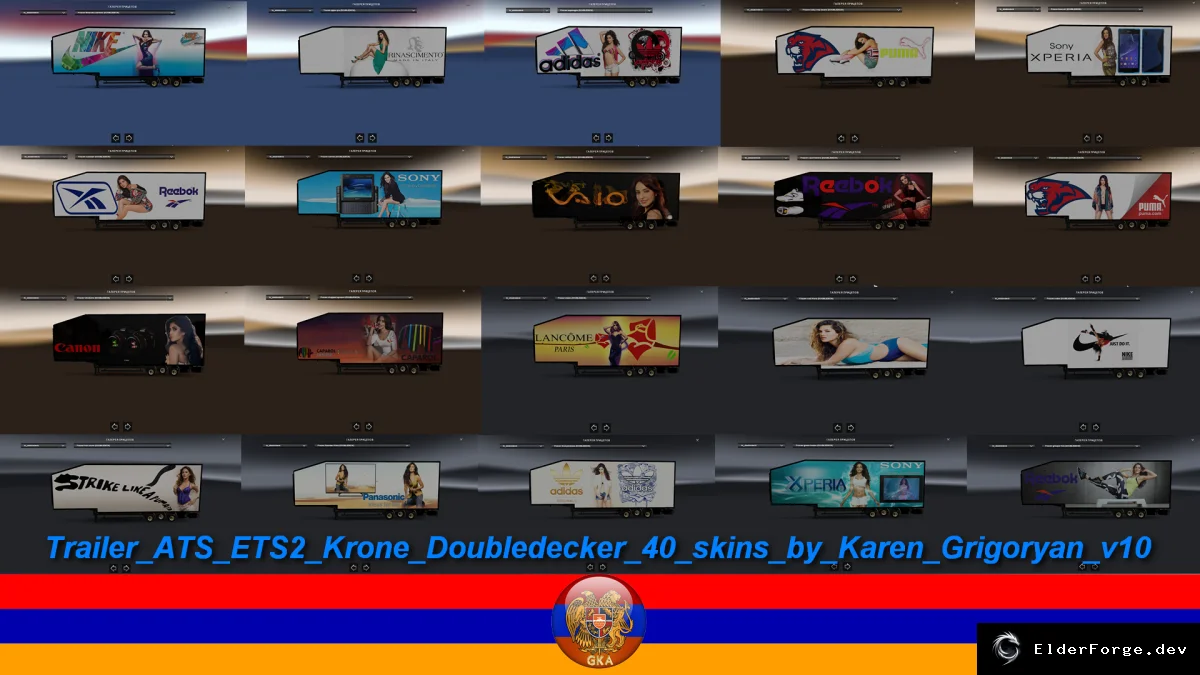 Обложка мода: Krone Doubledecker 40‑скинный прицеп для Euro Truck Simulator 2 – версия 10