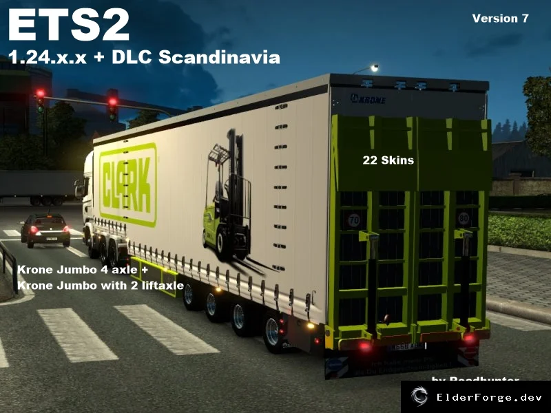 Обложка мода: Krone Jumbo 4‑Axle Curtainside Trailer – автономные прицепы для ETS2