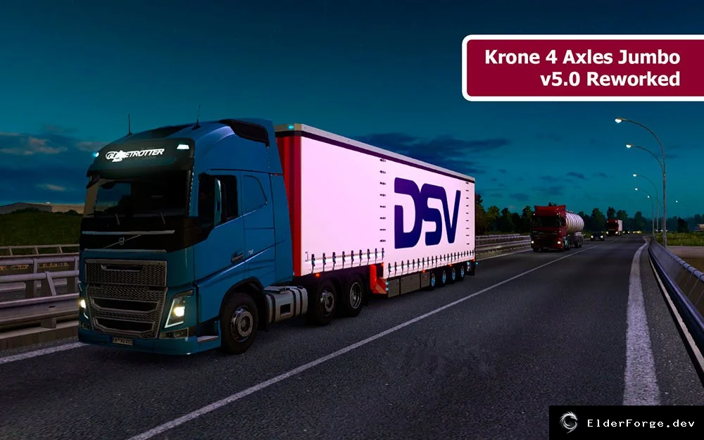 Обложка мода: Krone Jumbo Trailer v5.0 Reworked – 4‑осный прицеп для Euro Truck Simulator 2