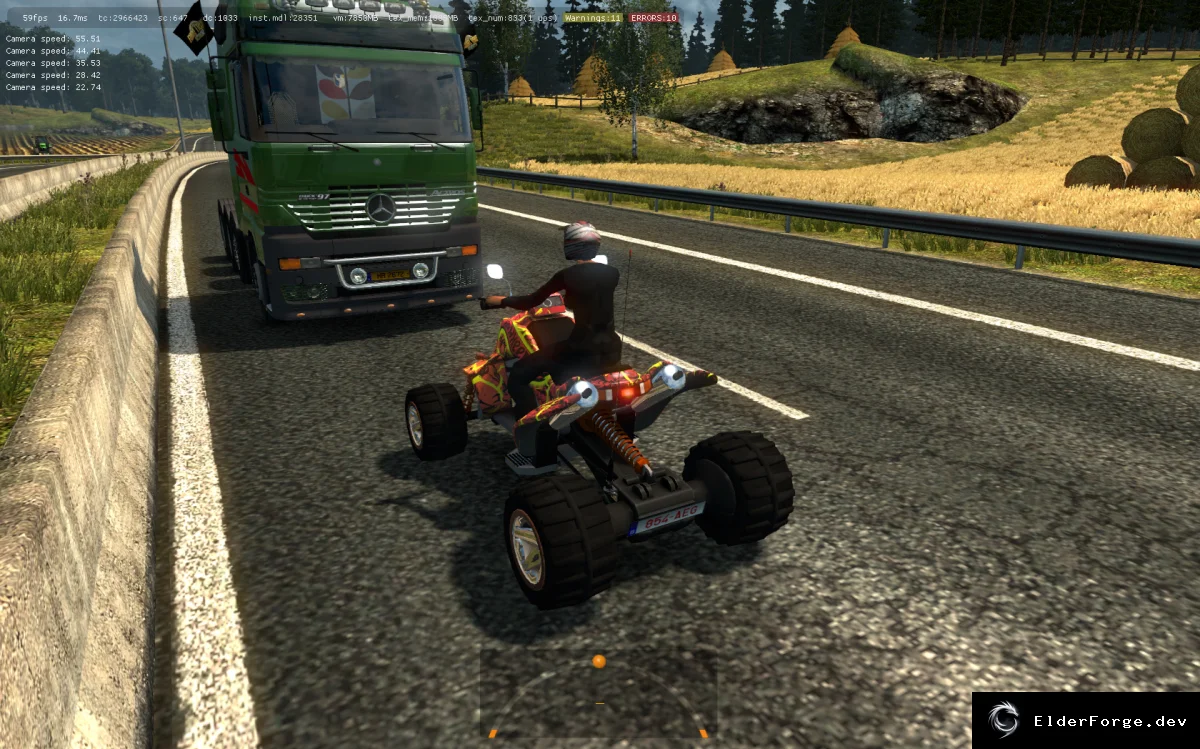 Обложка мода: Квадроцикл в трафике для Euro Truck Simulator 2 – мод для версии 1.31.x