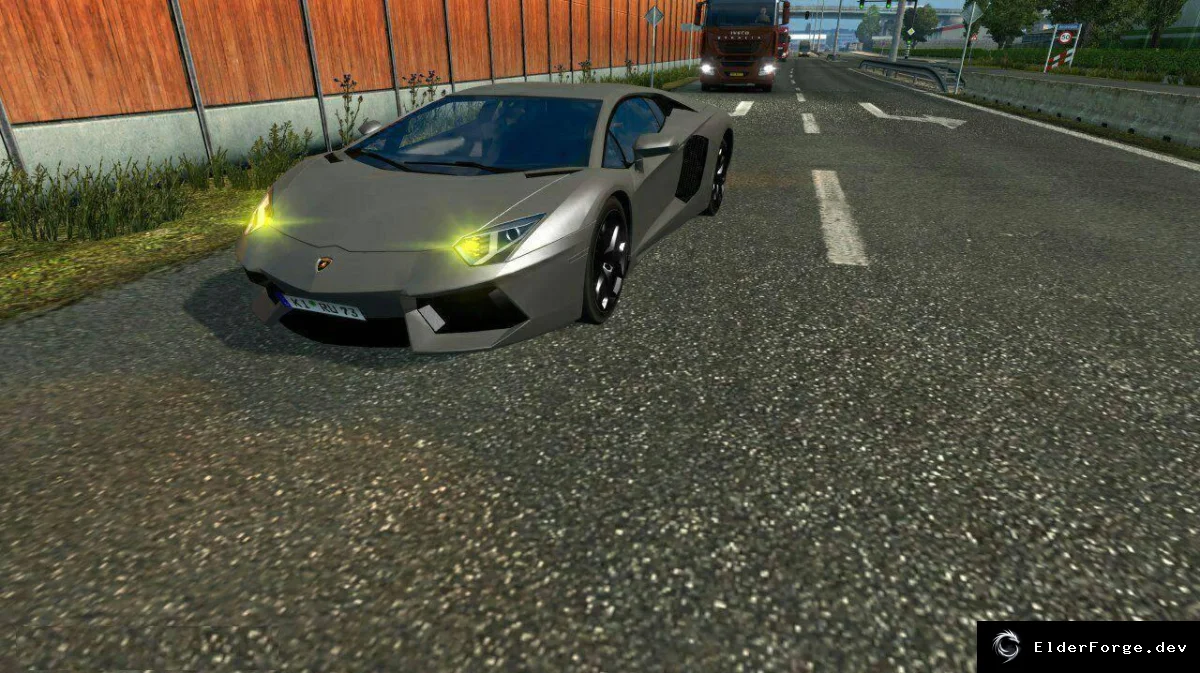 Обложка мода: Lamborghini Aventador для Euro Truck Simulator 2 – автономный автомобиль v1.0