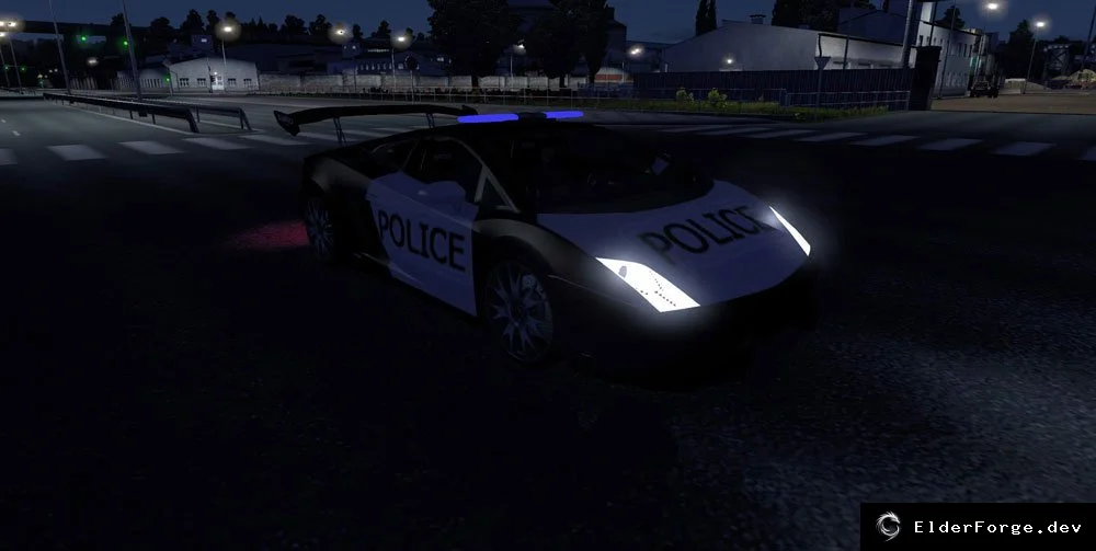 Обложка мода: Lamborghini Police в трафике – мод для Euro Truck Simulator 2