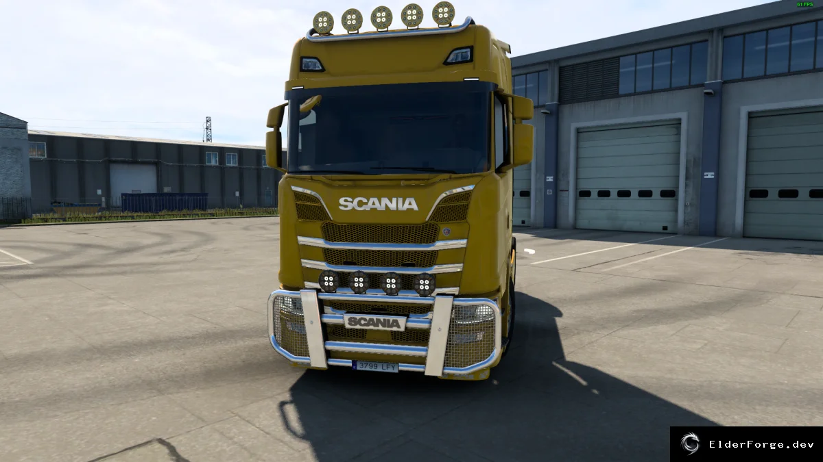Обложка мода: LED фонари Lendson Pollux9 для Euro Truck Simulator 2 – 4 варианта, оранжевый и белый