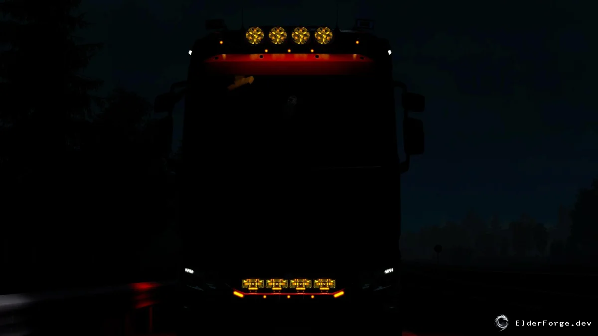 Обложка мода: LED‑освещение Hella v2.0.1 для Euro Truck Simulator 2 – набор световых модулей