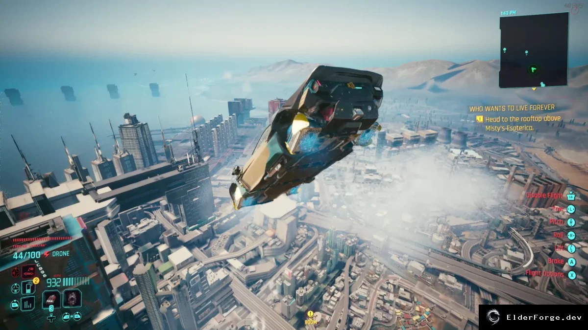 Let There Be Flight — полёт для всех транспортных средств в Cyberpunk 2077