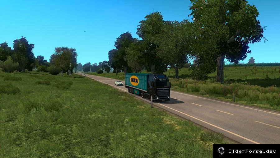 Обложка мода: Летняя среда для Euro Truck Simulator 2 – улучшенная погода и растительность (v2.2)