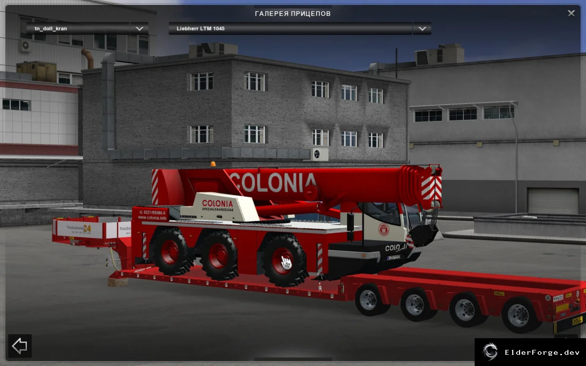 Обложка мода: Liebherr LTM 1045 – автономный прицеп‑кран для Euro Truck Simulator 2