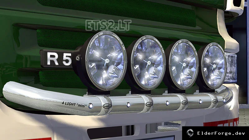 Обложка мода: LightFix Mini Scania – световой бар для ETS2 с тремя вариантами отделки