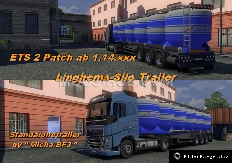 Обложка мода: Linghems Silo Trailer для Euro Truck Simulator 2 – автономный прицеп 1.14.x