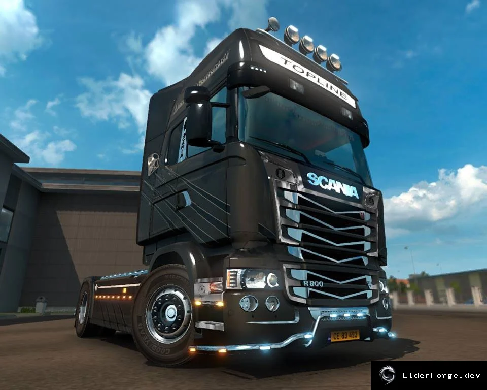 Обложка мода: Lux аксессуары для Scania R&amp;S RJL – хромированные детали и мощный двигатель (ETS2)