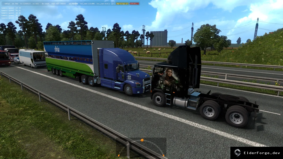 Обложка мода: Mack Anthem 2018 в трафике для Euro Truck Simulator 2 (ETS2 1.32)