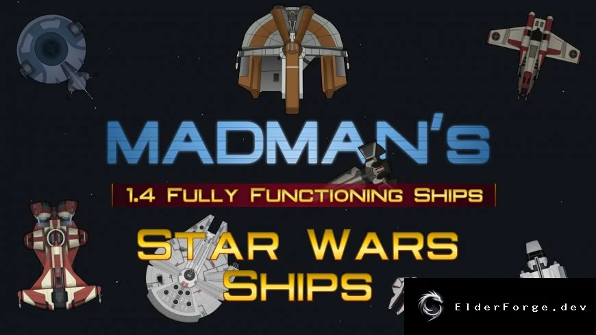 Обложка мода: Madman's Star Wars Ships для RimWorld – новые космические суда в SRTS